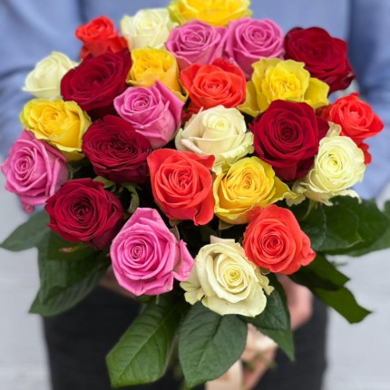 Букет из разноцветных роз - купить с доставкой в по Абашево